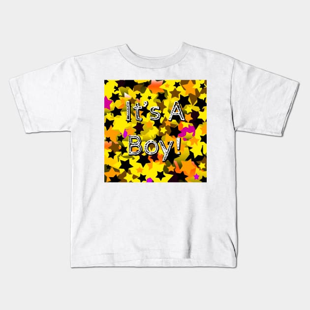 It's A Boy! Stars Yellow Kids T-Shirt by BlakCircleGirl